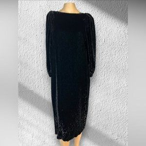 Vintage Lindsay Black Velvet Dress – Elegant 80s Glam